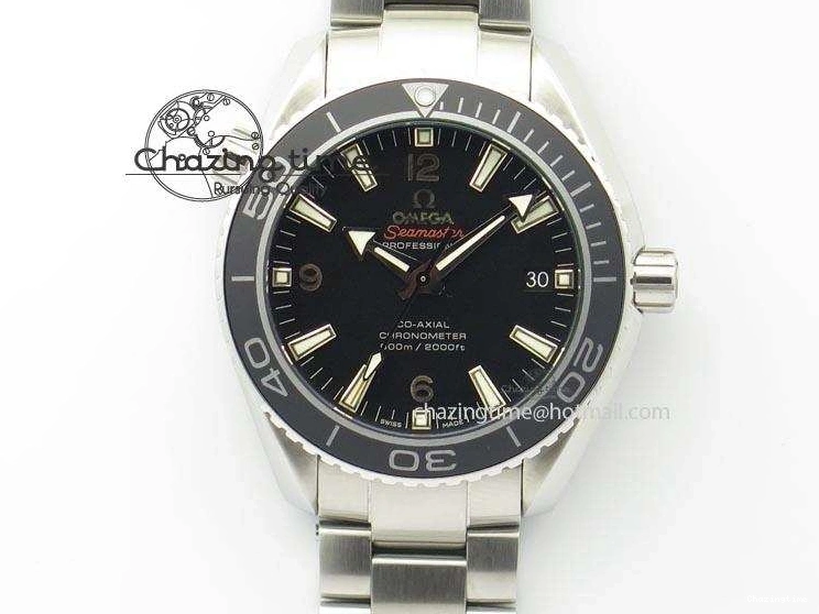 0314 Planet Ocean SS Bp Maker 45mm Black Bezel On SS Bracelet A OnTrend 8218